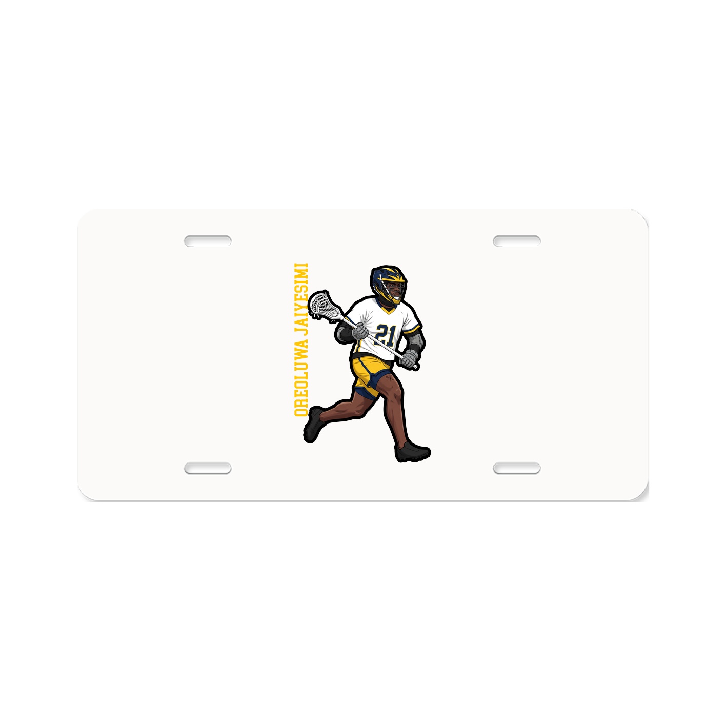 License Plate — Name Vertical in Classic