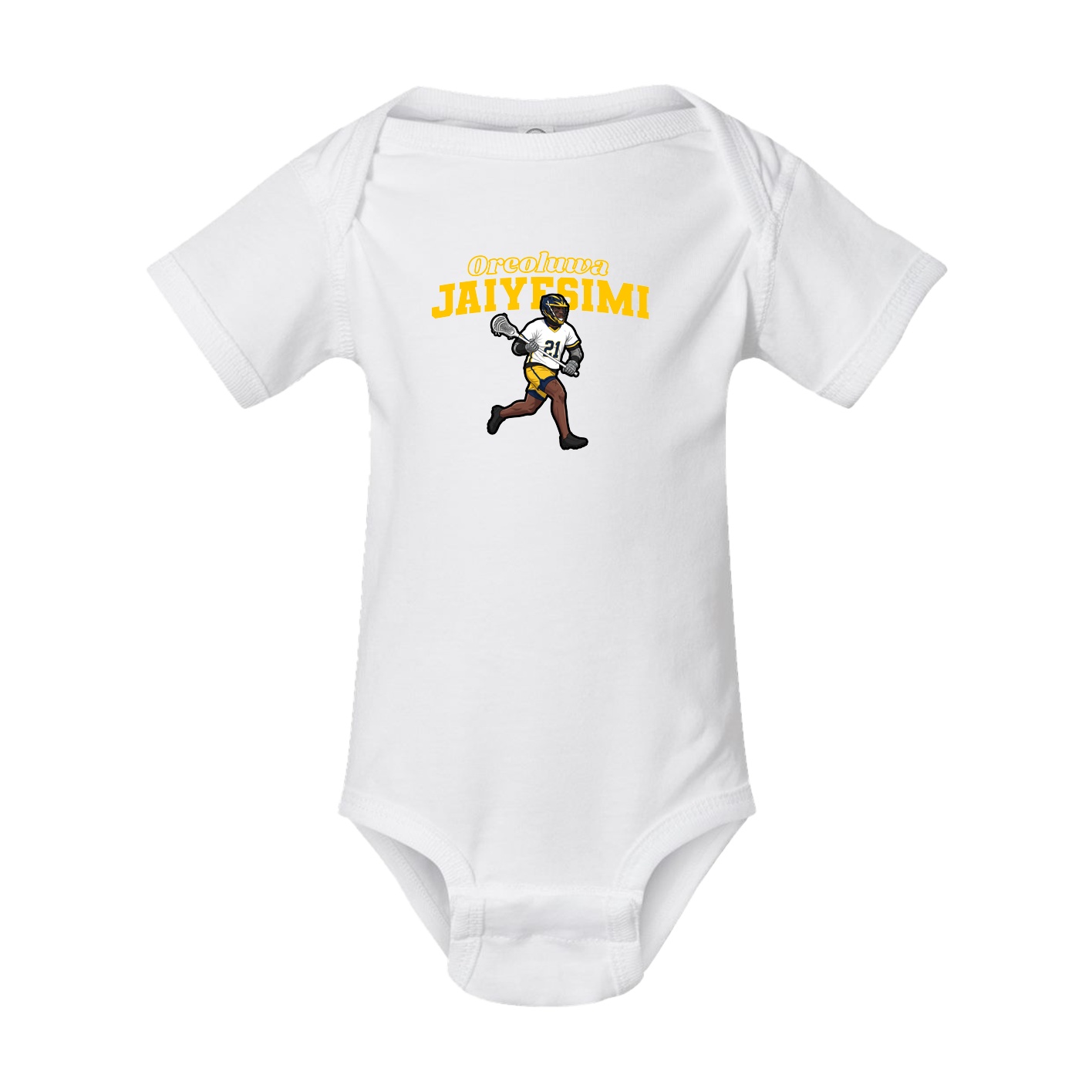 Baby Onesie — Name Arch in White