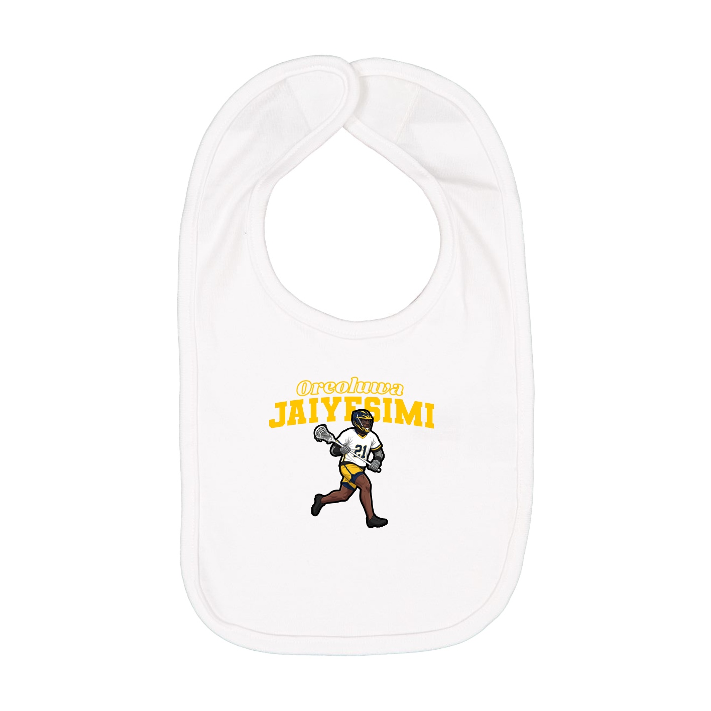 Infant Bib — Name Arch in White