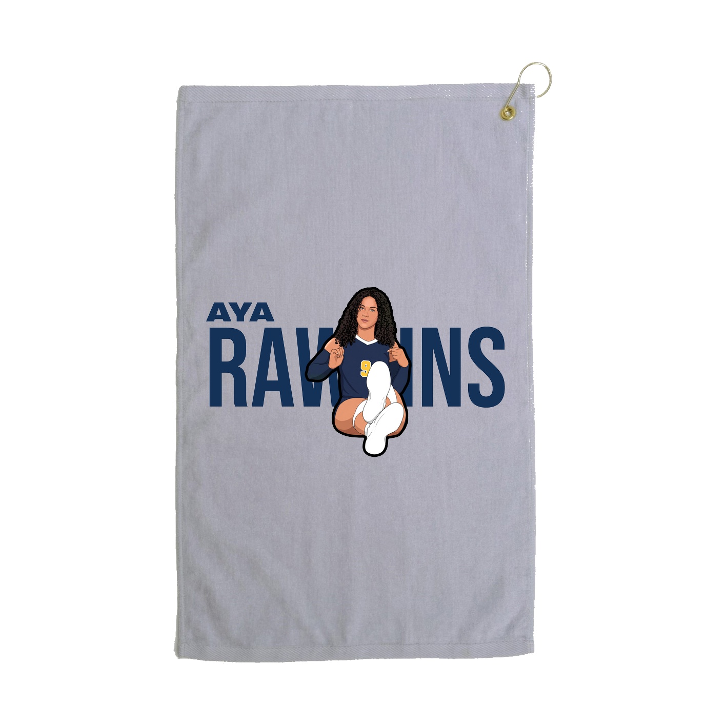 Golf Towel — Player Name in Grey