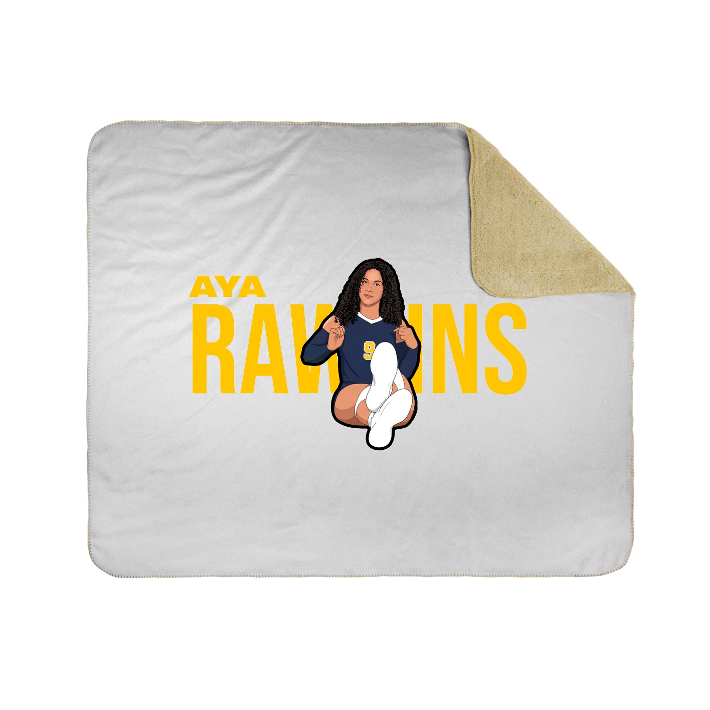 Throw Blanket — Player Name in White