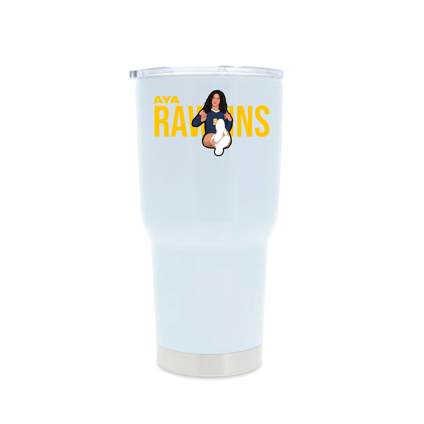30oz Stainless Steel Tumbler — Player Name in White