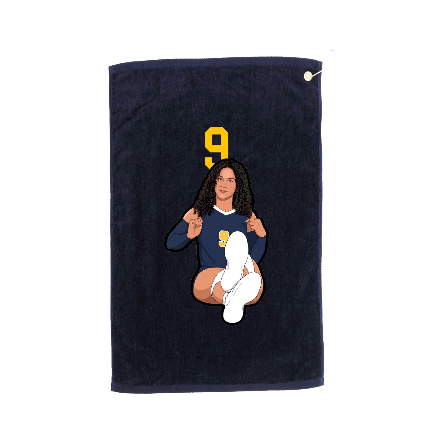 Golf Towel — Number Top in Navy