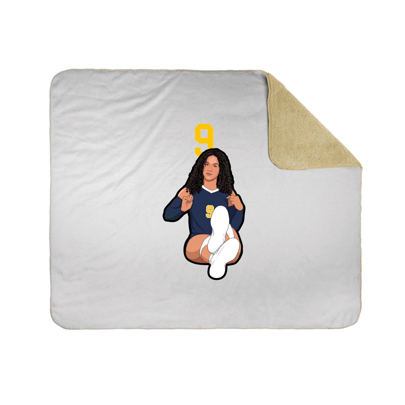 Throw Blanket — Number Top in White