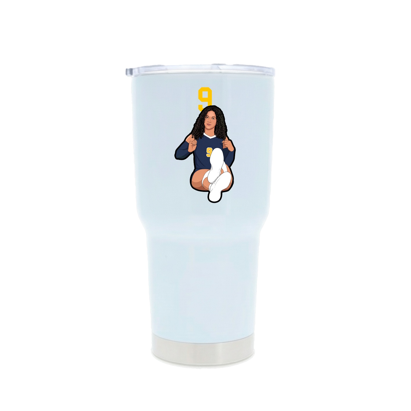 30oz Stainless Steel Tumbler — Number Top in White
