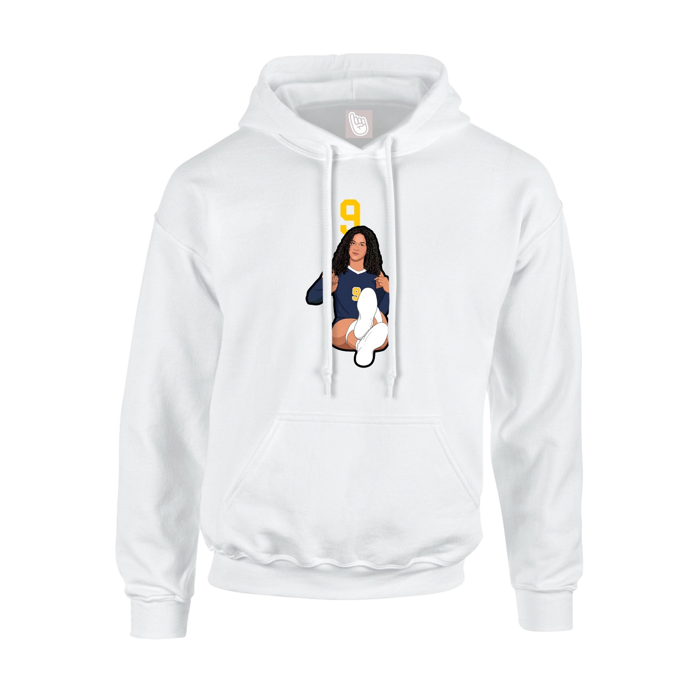 Hoodie — Number Top in White