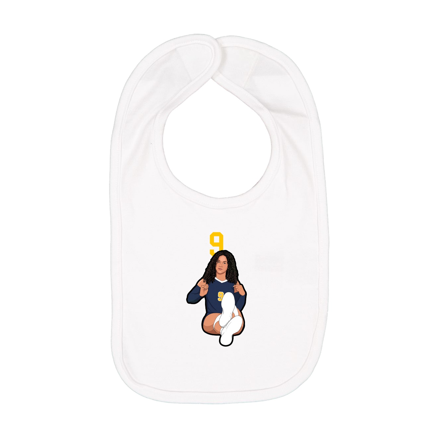 Infant Bib — Number Top in White