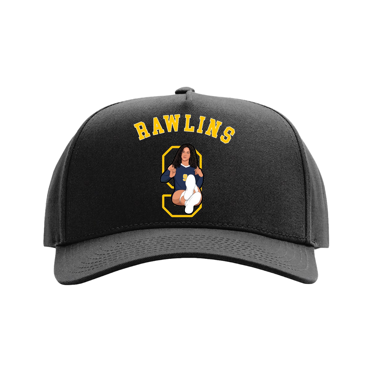 Full Fabric Five-Panel Champ Cap — Shirsey Arch in Black