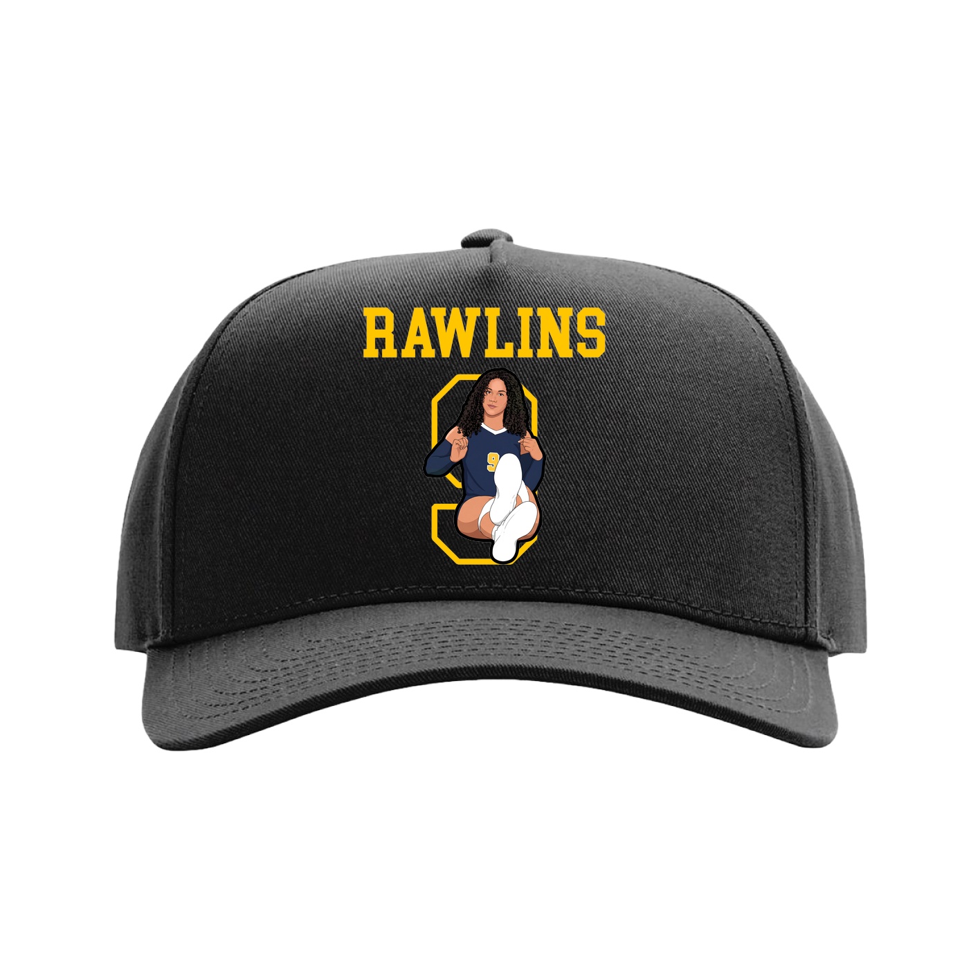 Full Fabric Five-Panel Champ Cap — Shirsey in Black
