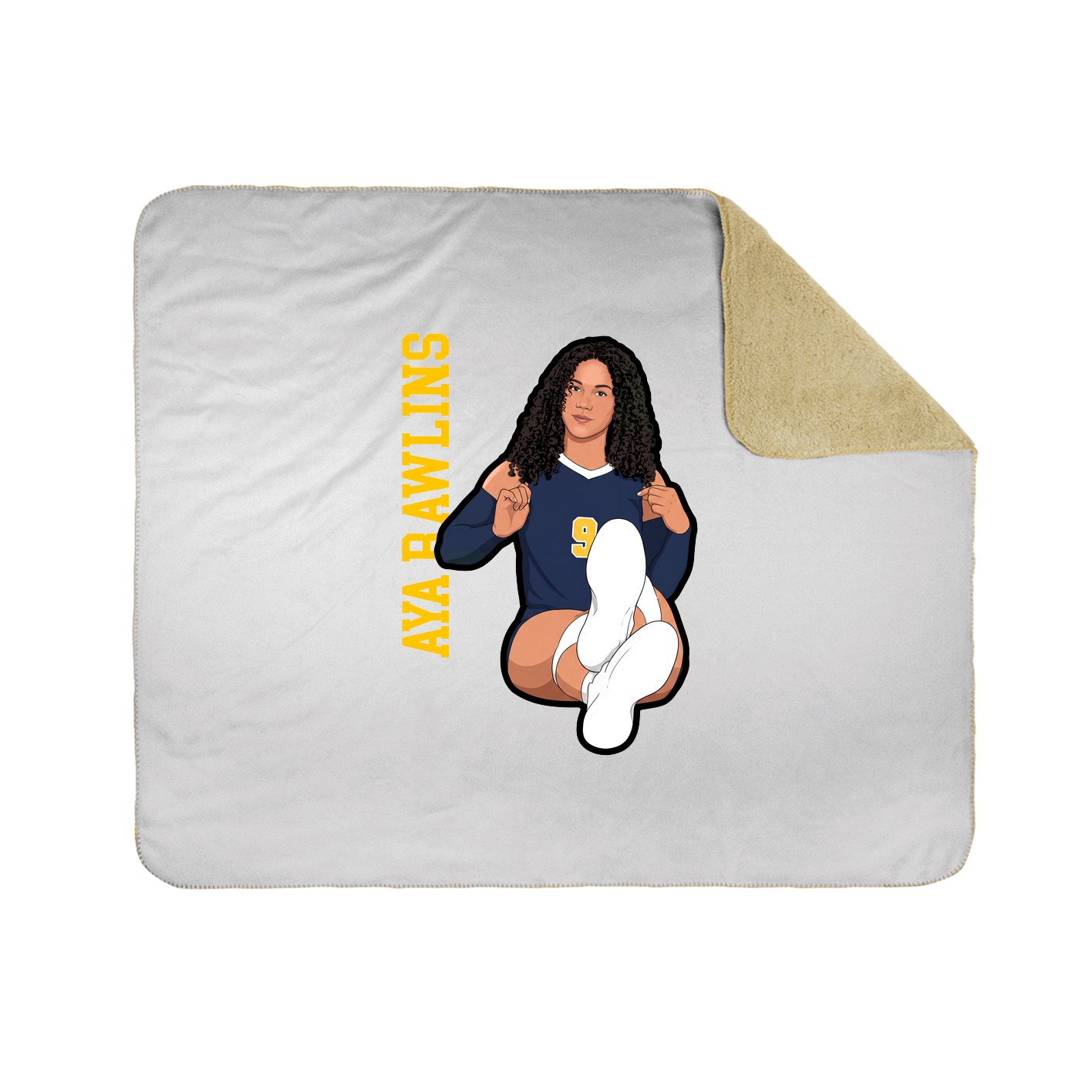 Throw Blanket — Name Vertical in White