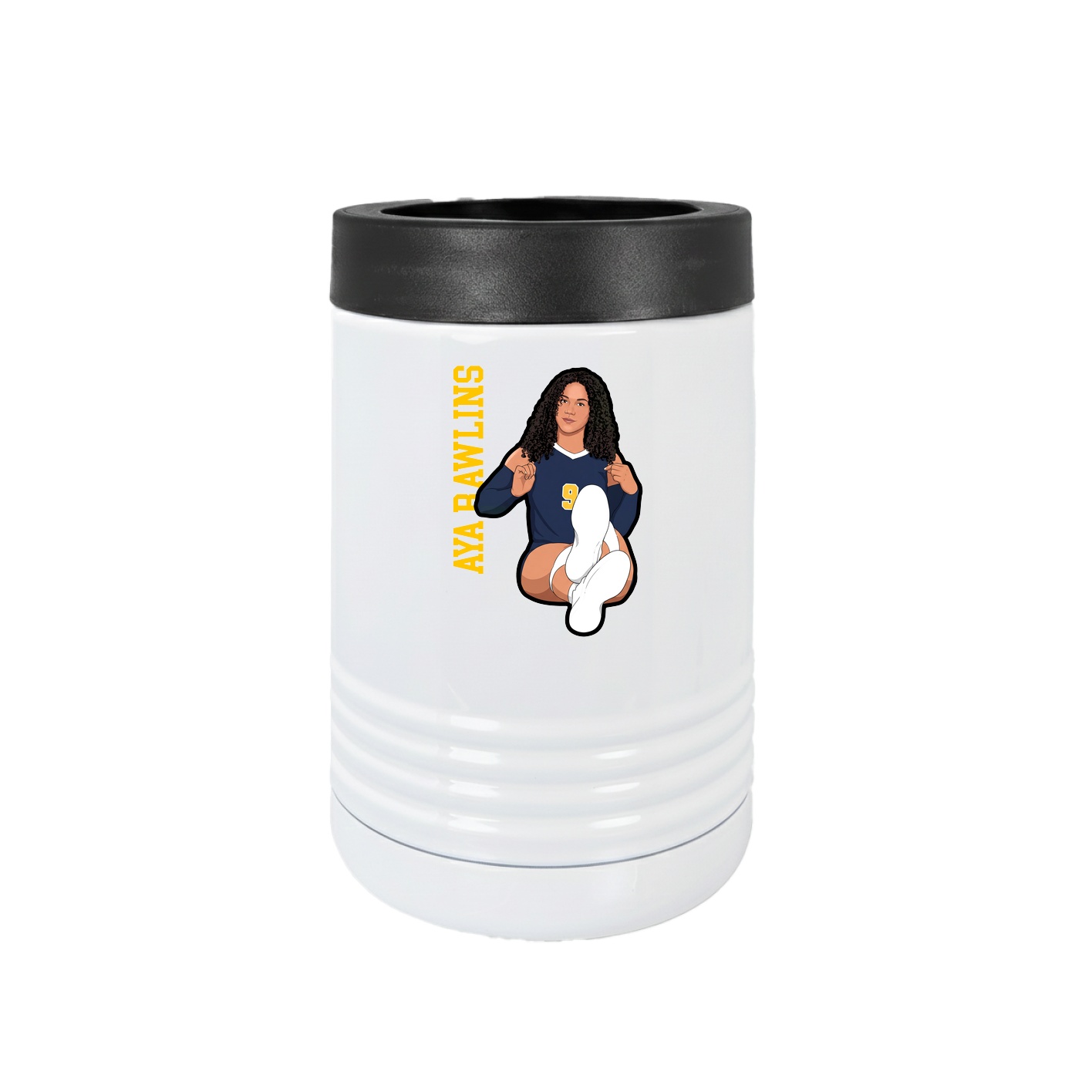 Beverage Holder — Name Vertical in White