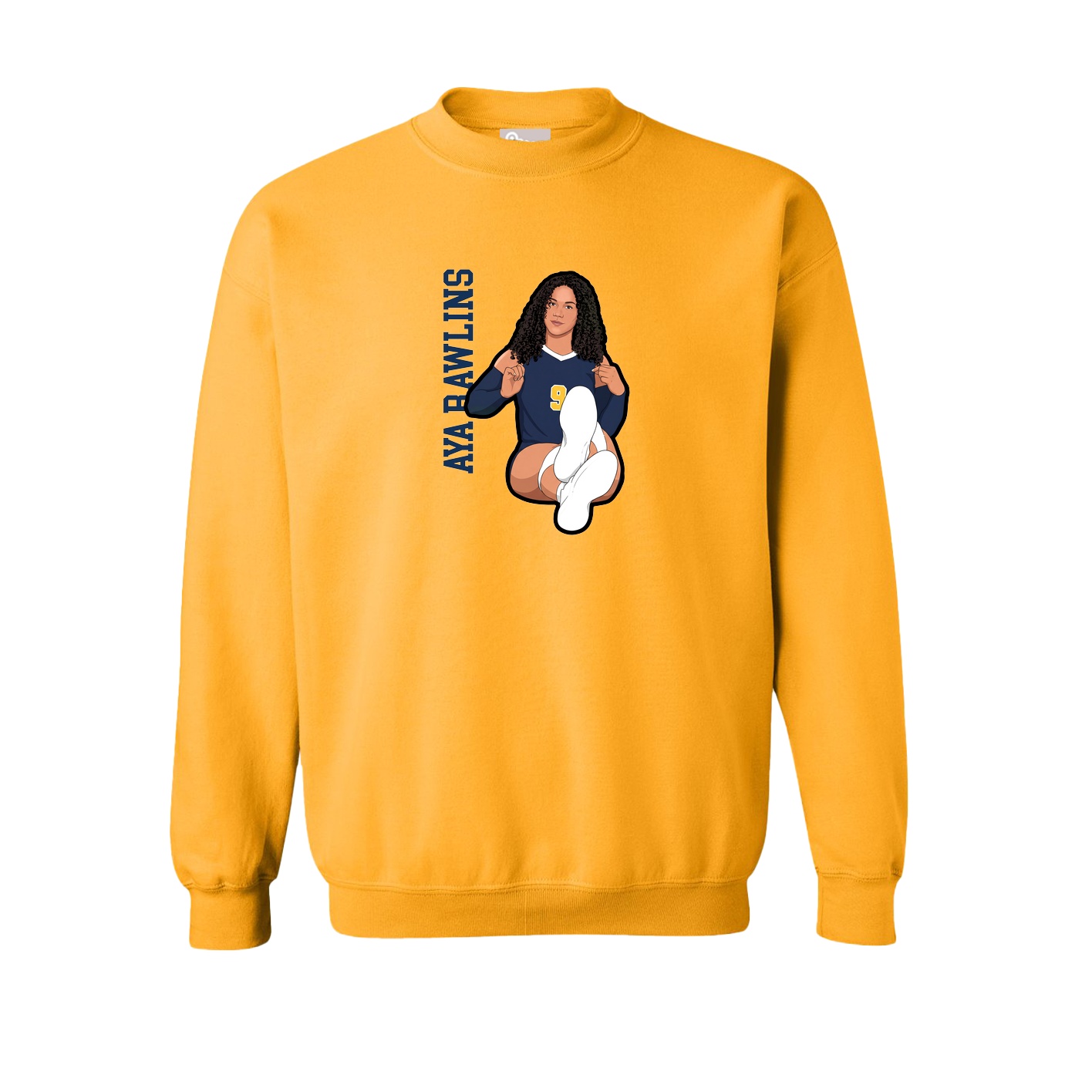 Fleece Crew — Name Vertical in Gold