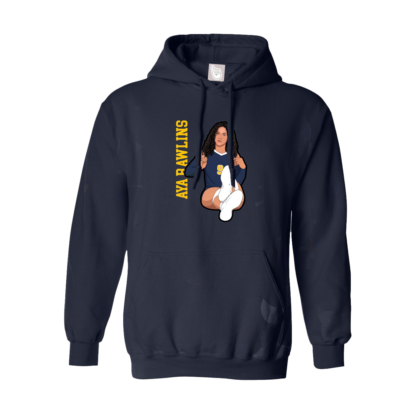 Youth Hoodie — Name Vertical in Navy