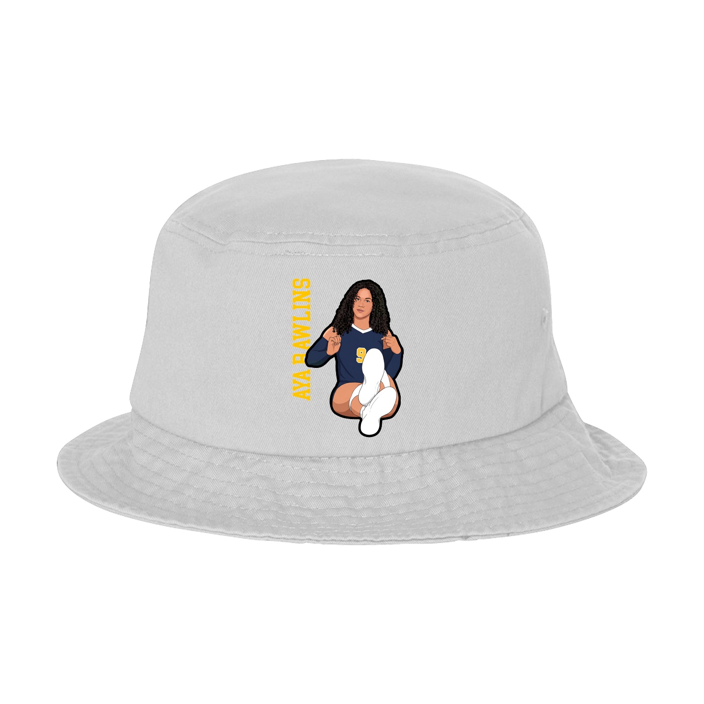 Bucket Cap — Name Vertical in White