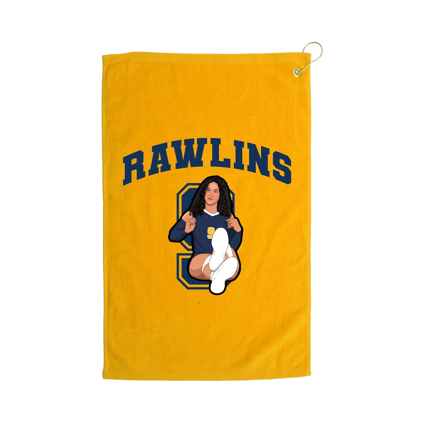 Golf Towel — Number in Gold