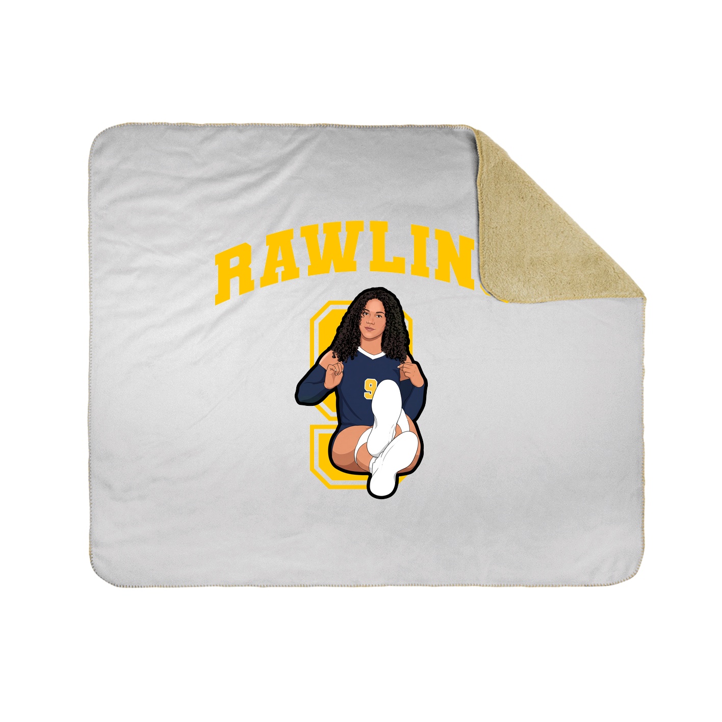 Throw Blanket — Number in White