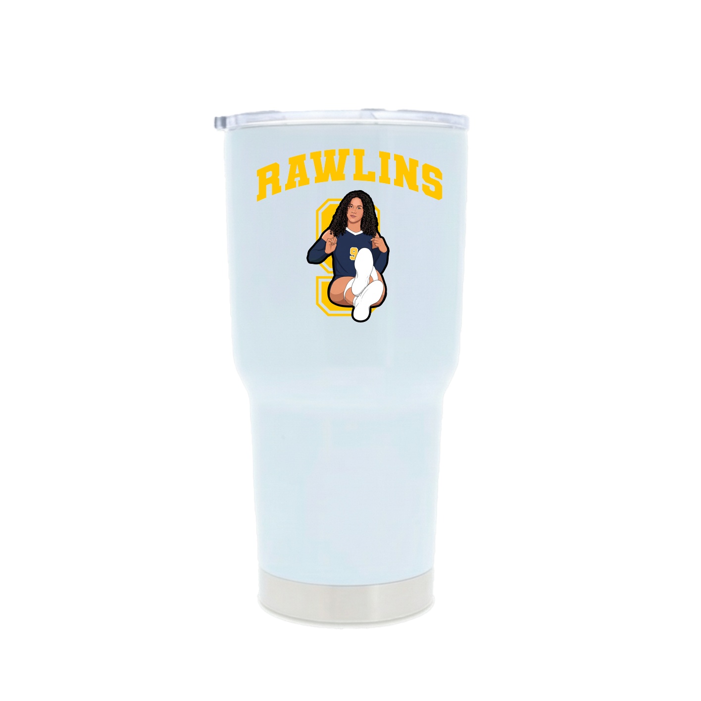 30oz Stainless Steel Tumbler — Number in White