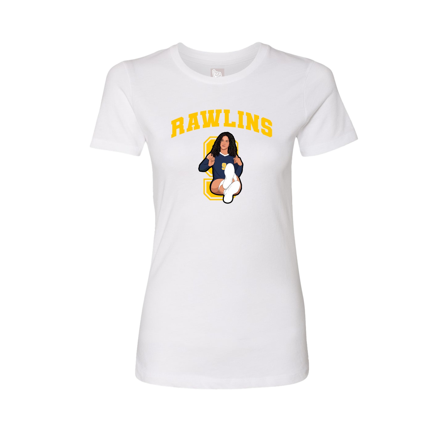Fitted Women's Tee — Number in White