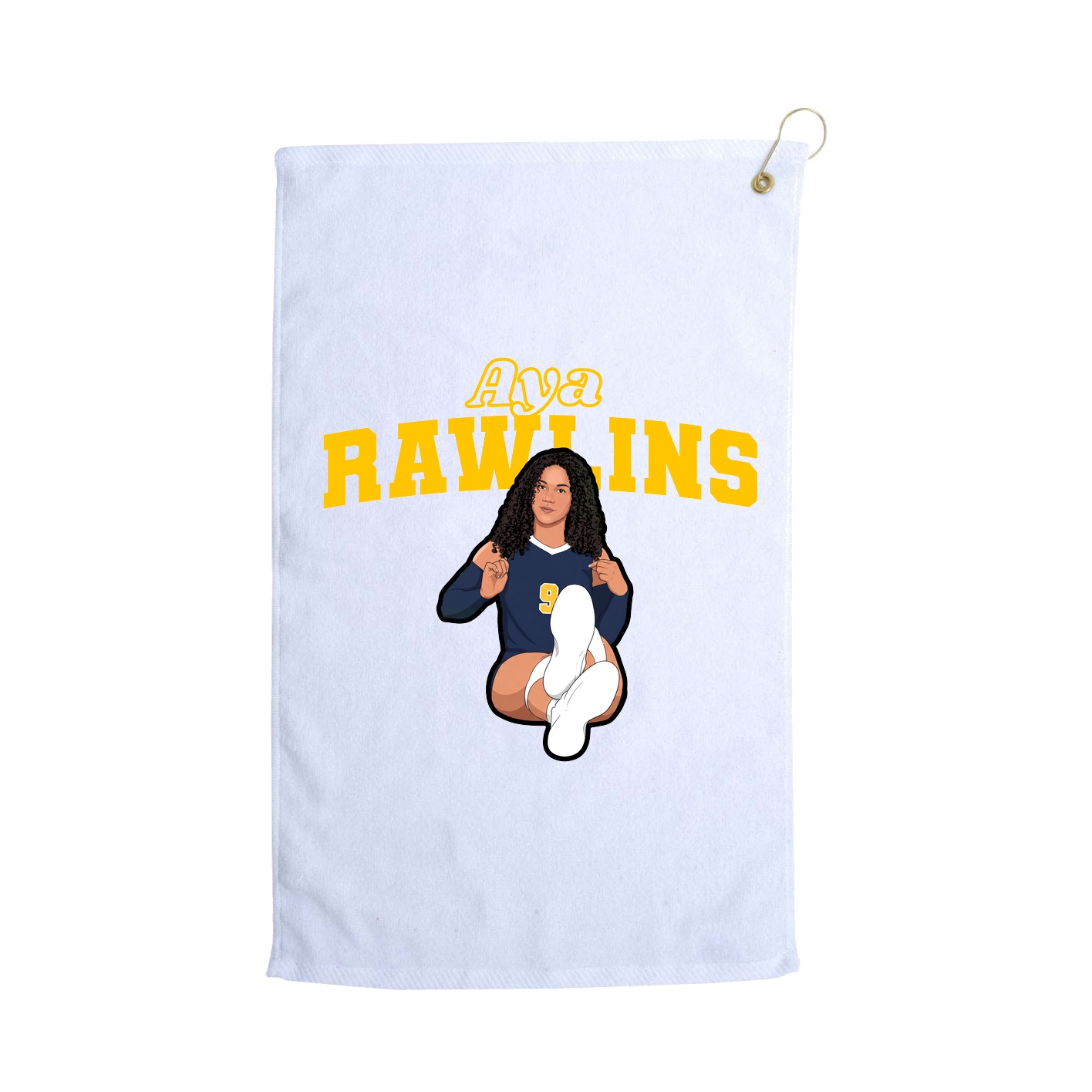 Golf Towel — Name Arch in White