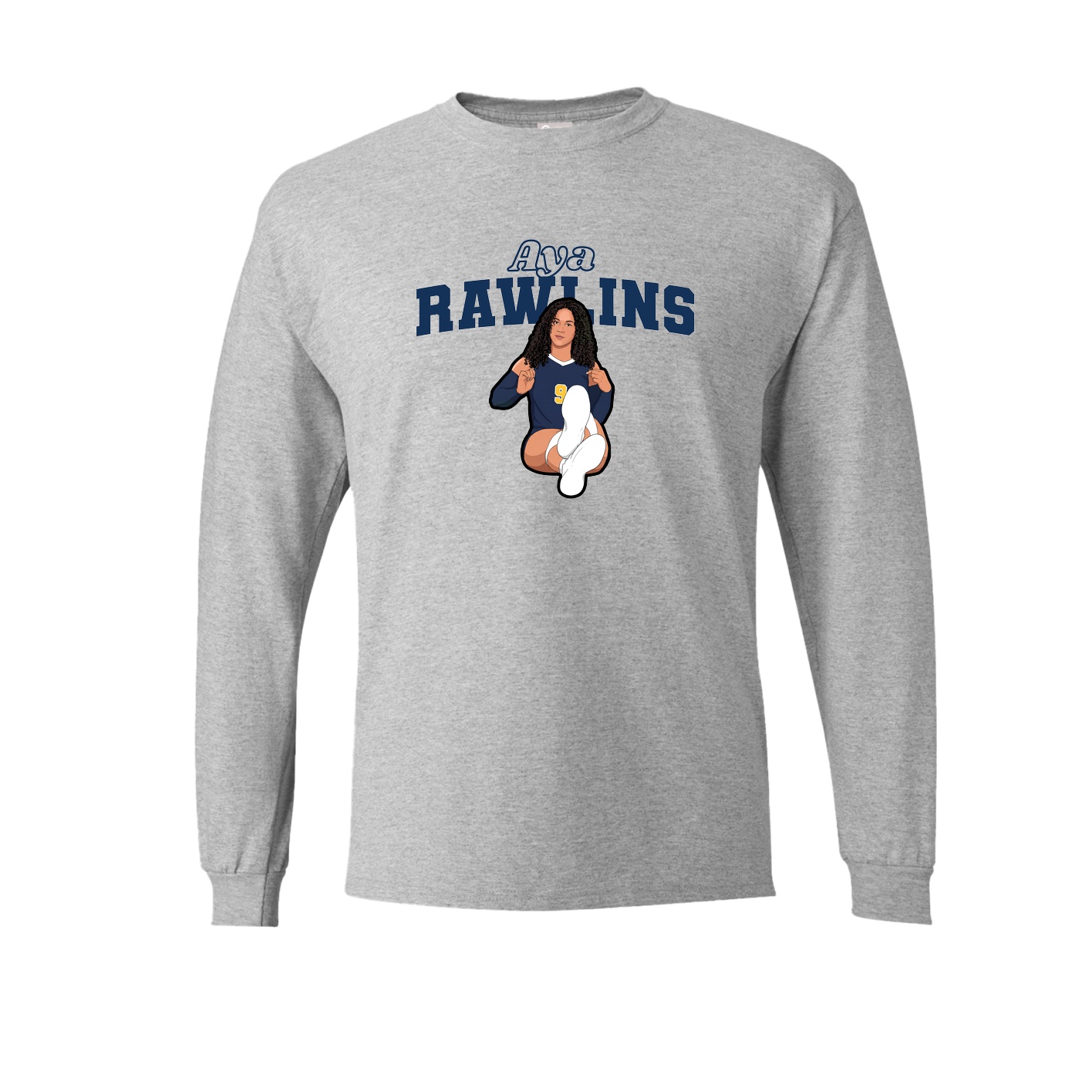 Long Sleeve Tee — Name Arch in Grey