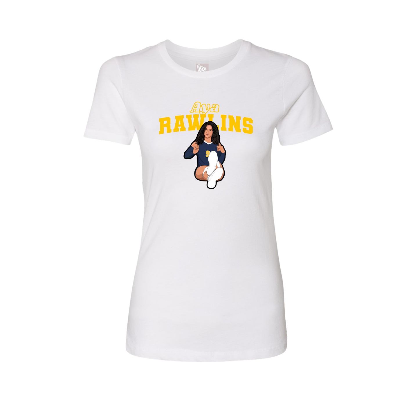 Fitted Women's Tee — Name Arch in White