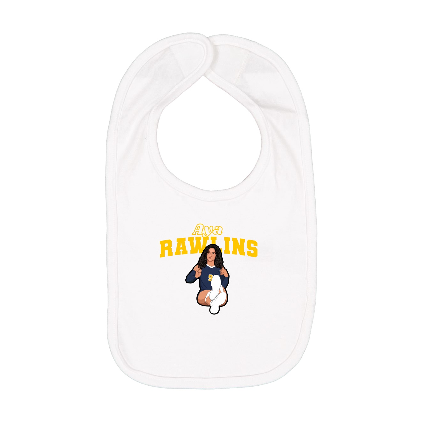 Infant Bib — Name Arch in White