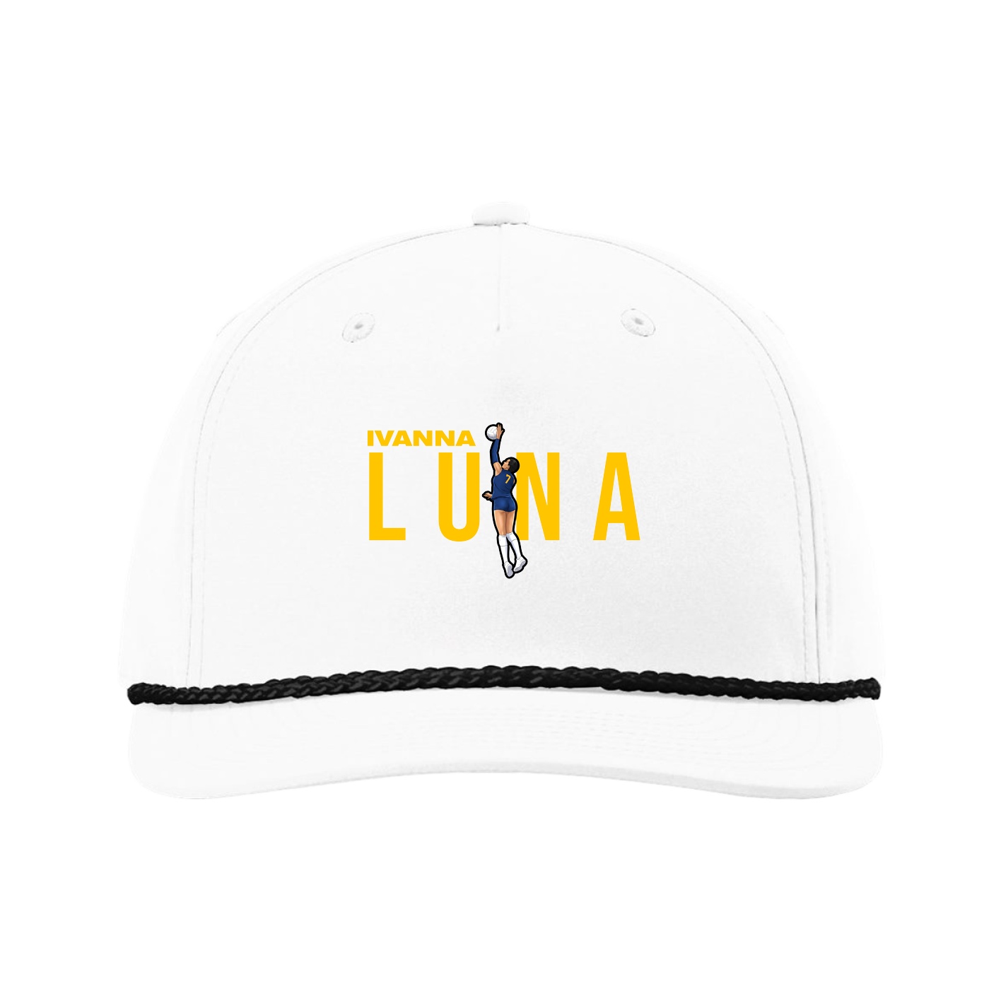 Five-Panel Classic Rope Cap — Player Name in White