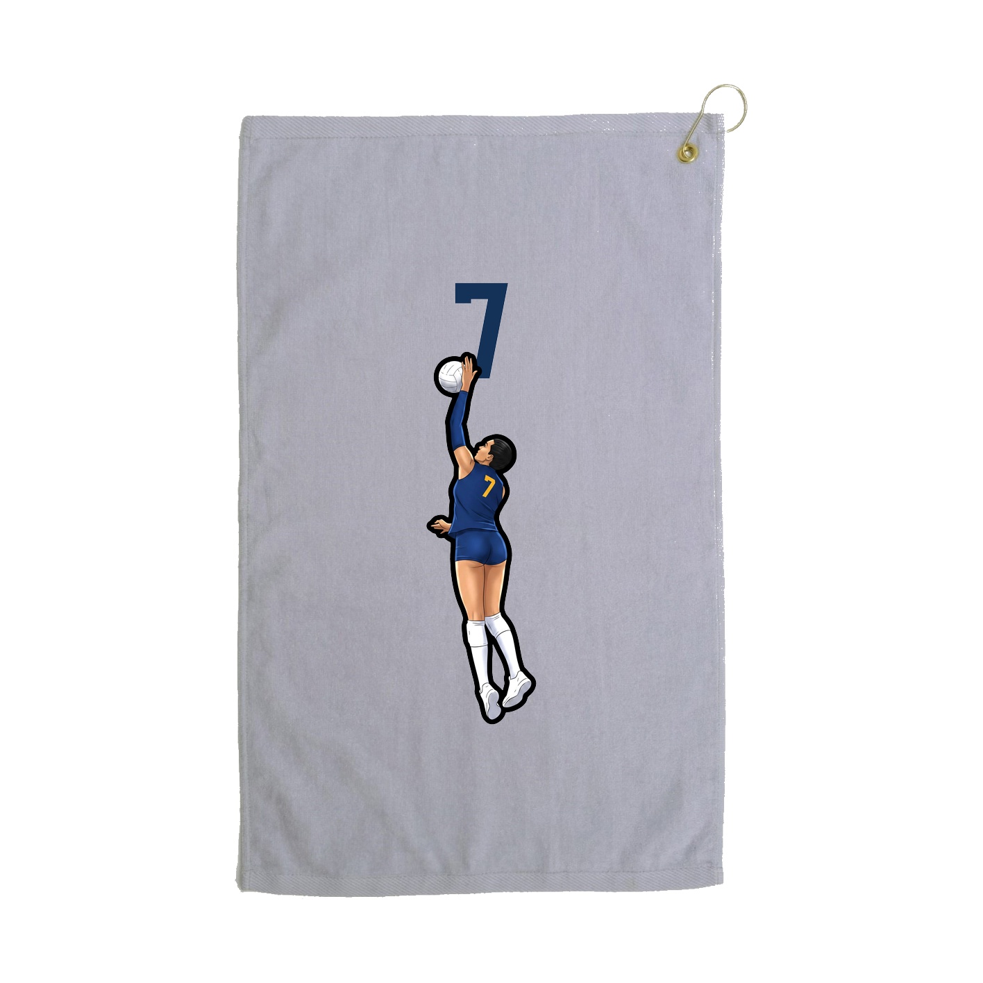 Golf Towel — Number Top in Grey
