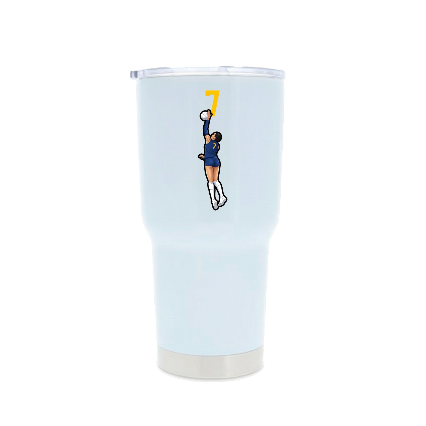 30oz Stainless Steel Tumbler — Number Top in White