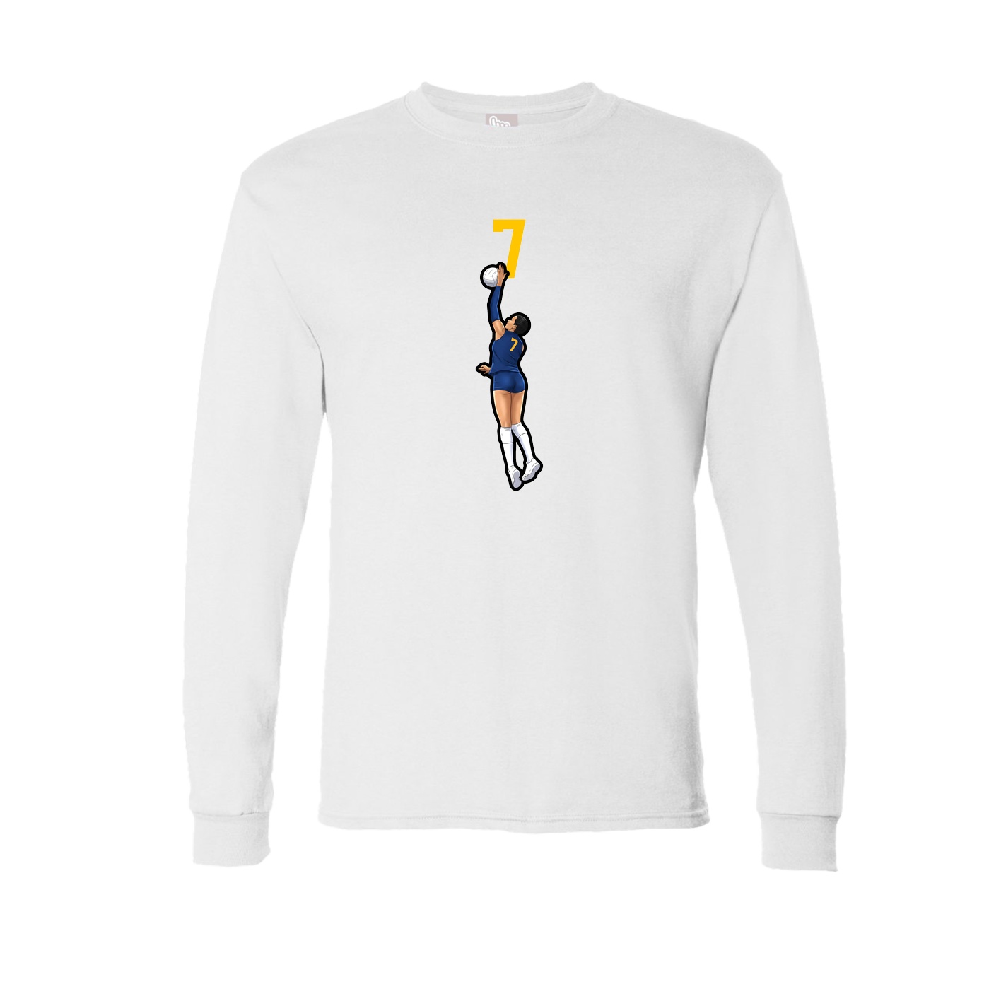 Long Sleeve Tee — Number Top in White
