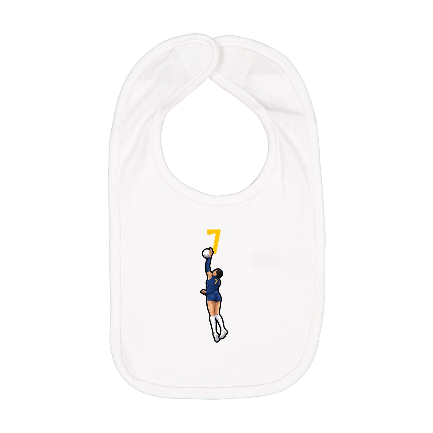 Infant Bib — Number Top in White