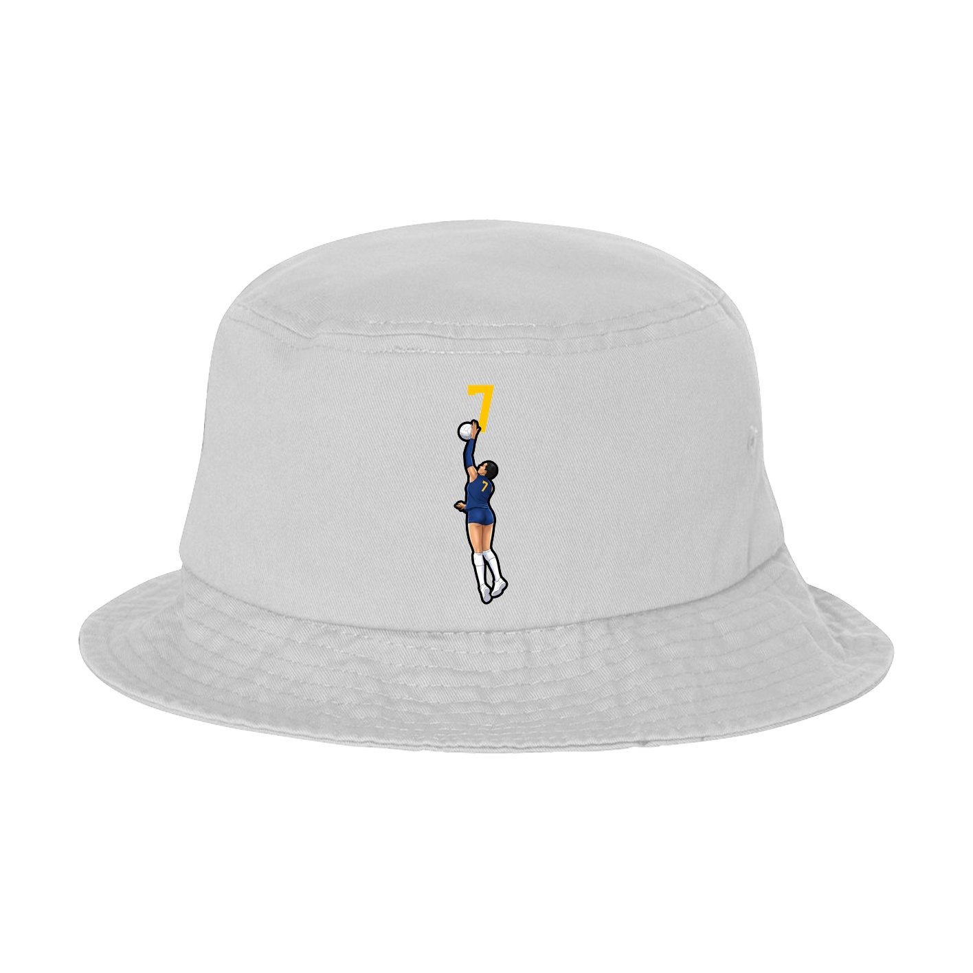 Bucket Cap — Number Top in White