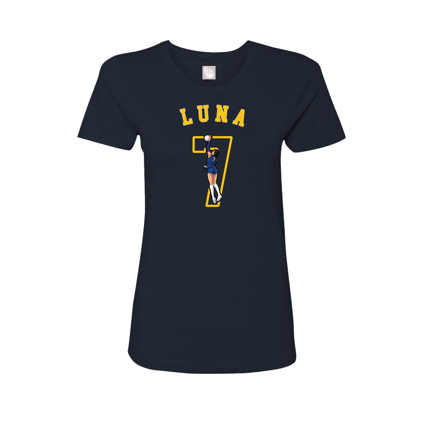 Fitted Women's Tee — Shirsey Arch in Navy
