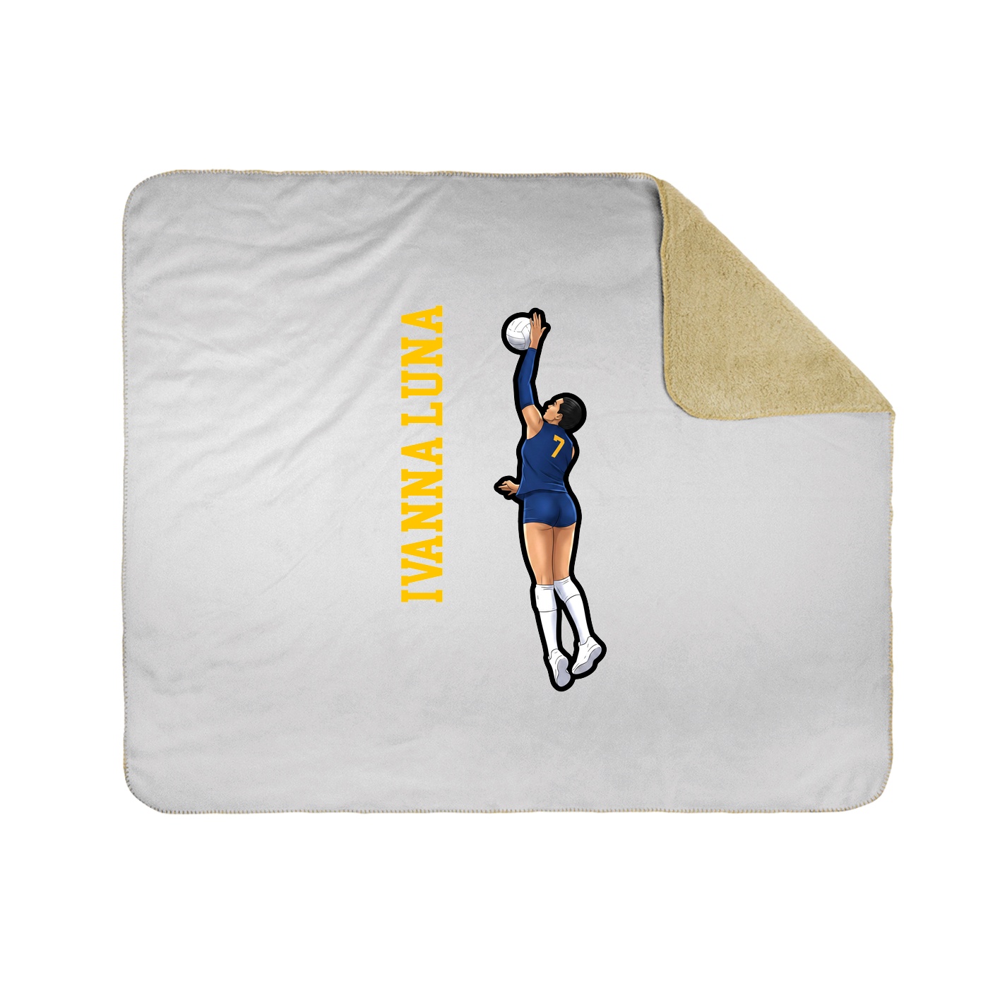 Throw Blanket — Name Vertical in White