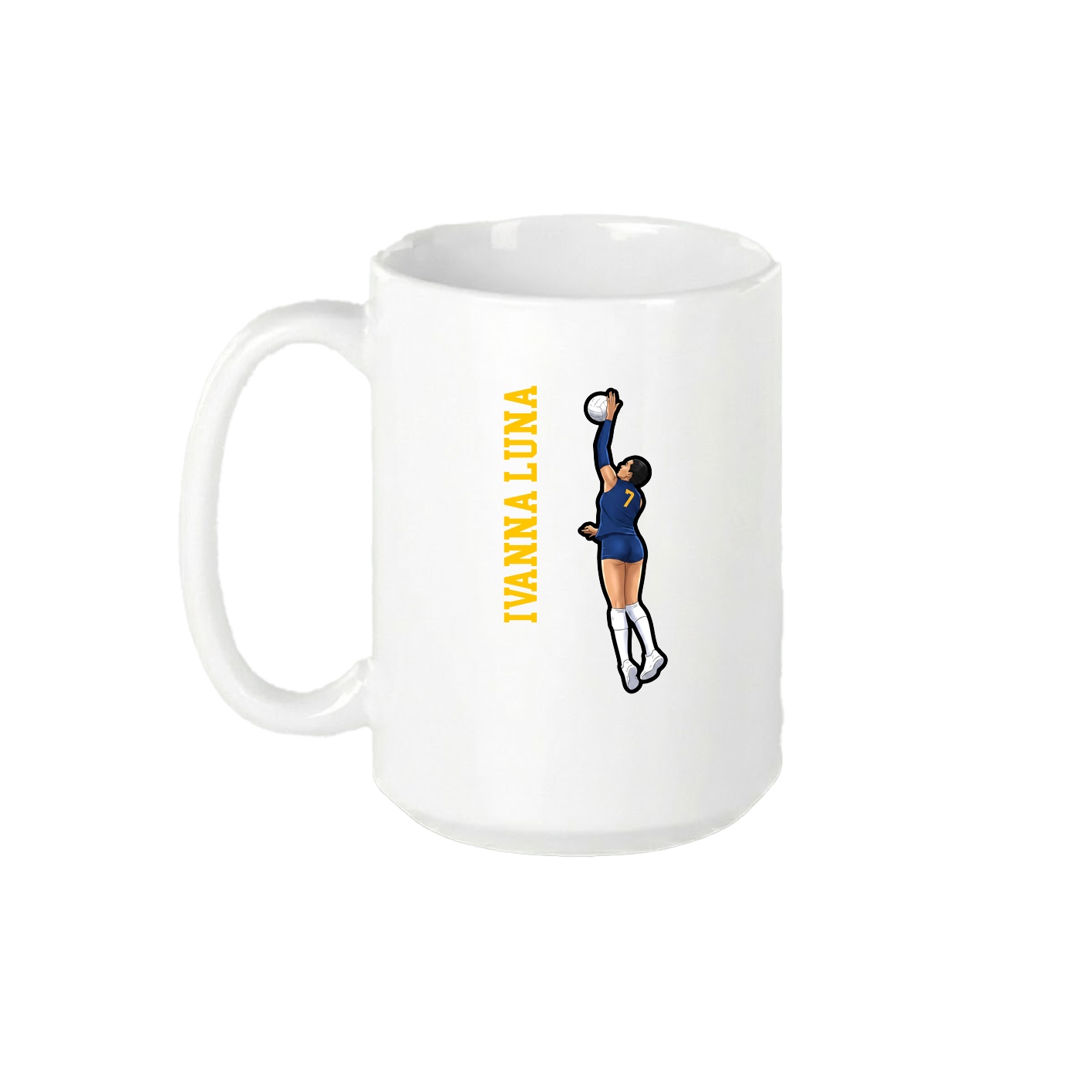 15oz Coffee Mug — Name Vertical in White
