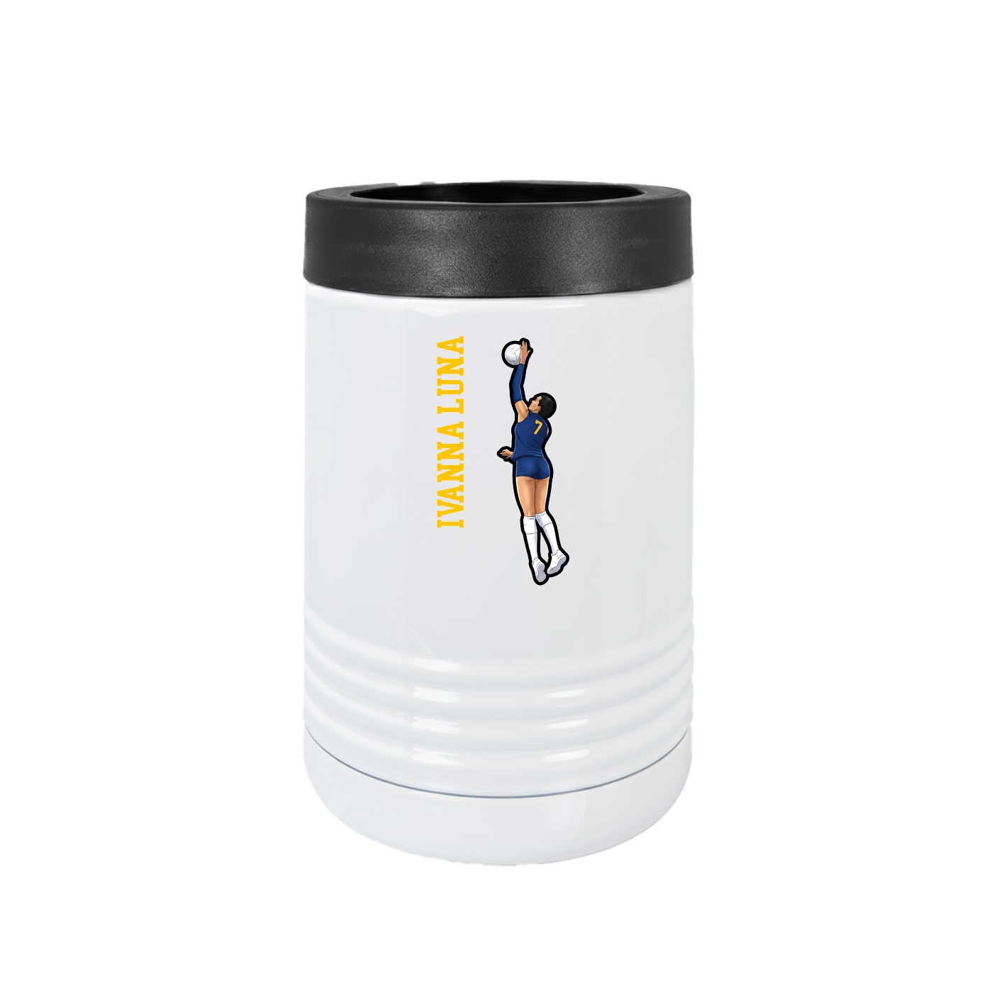 Beverage Holder — Name Vertical in White