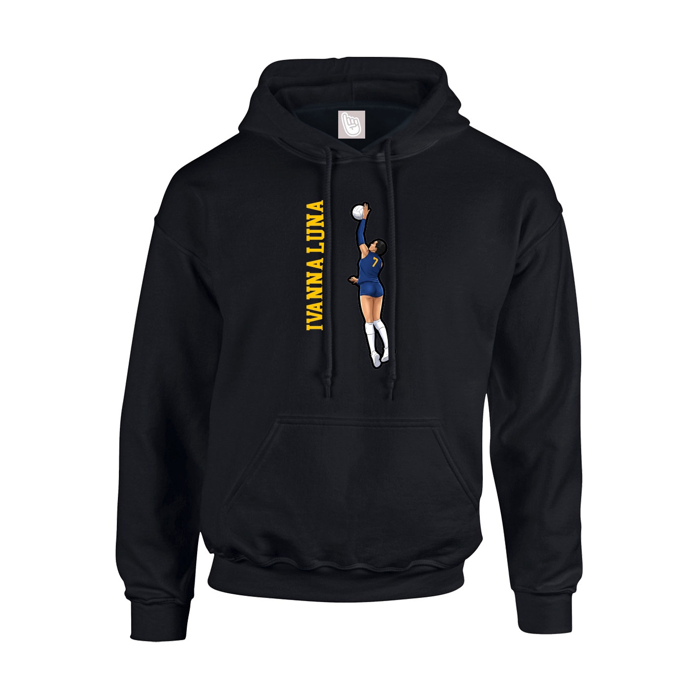 Youth Hoodie — Name Vertical in Black
