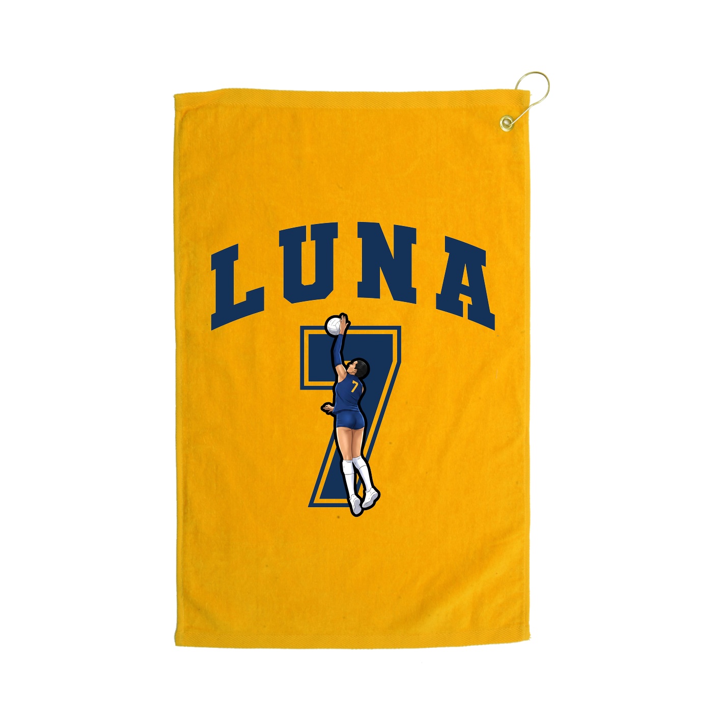 Golf Towel — Number in Gold