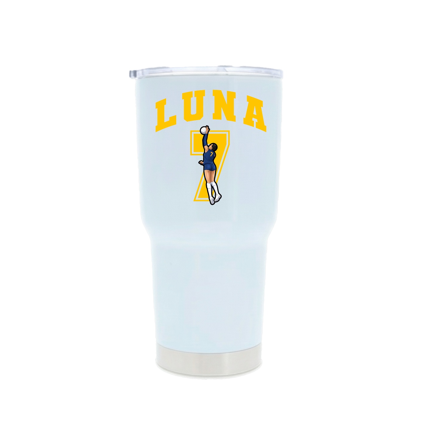30oz Stainless Steel Tumbler — Number in White