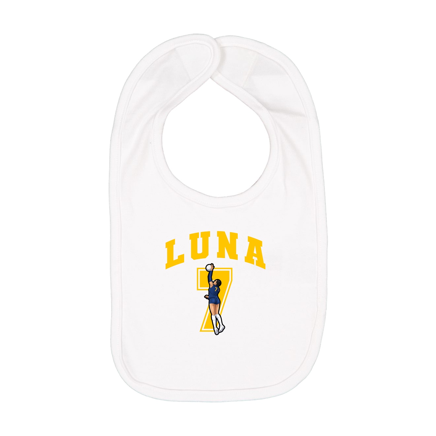 Infant Bib — Number in White