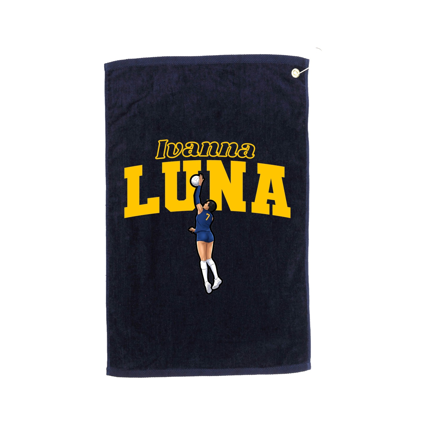 Golf Towel — Name Arch in Navy