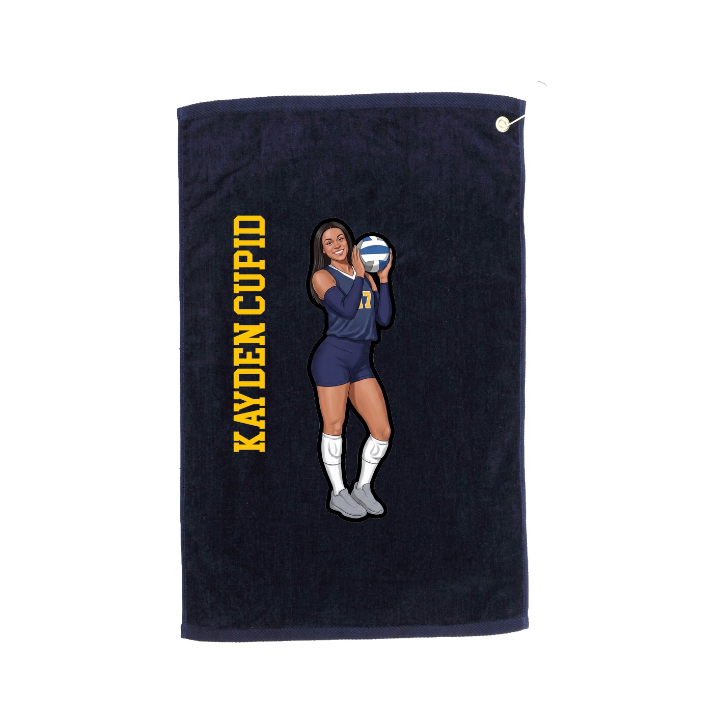 Golf Towel — Name Vertical in Navy