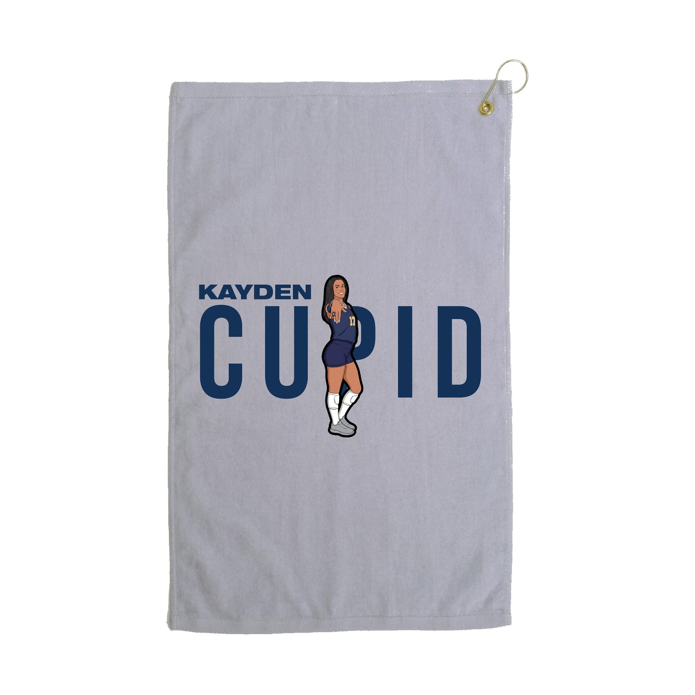Golf Towel — Player Name in Grey