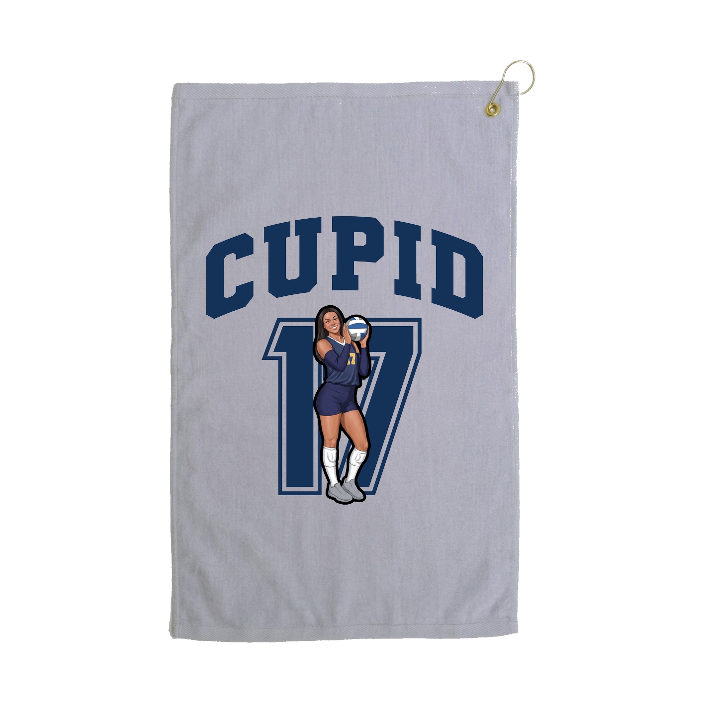 Golf Towel — Number in Grey