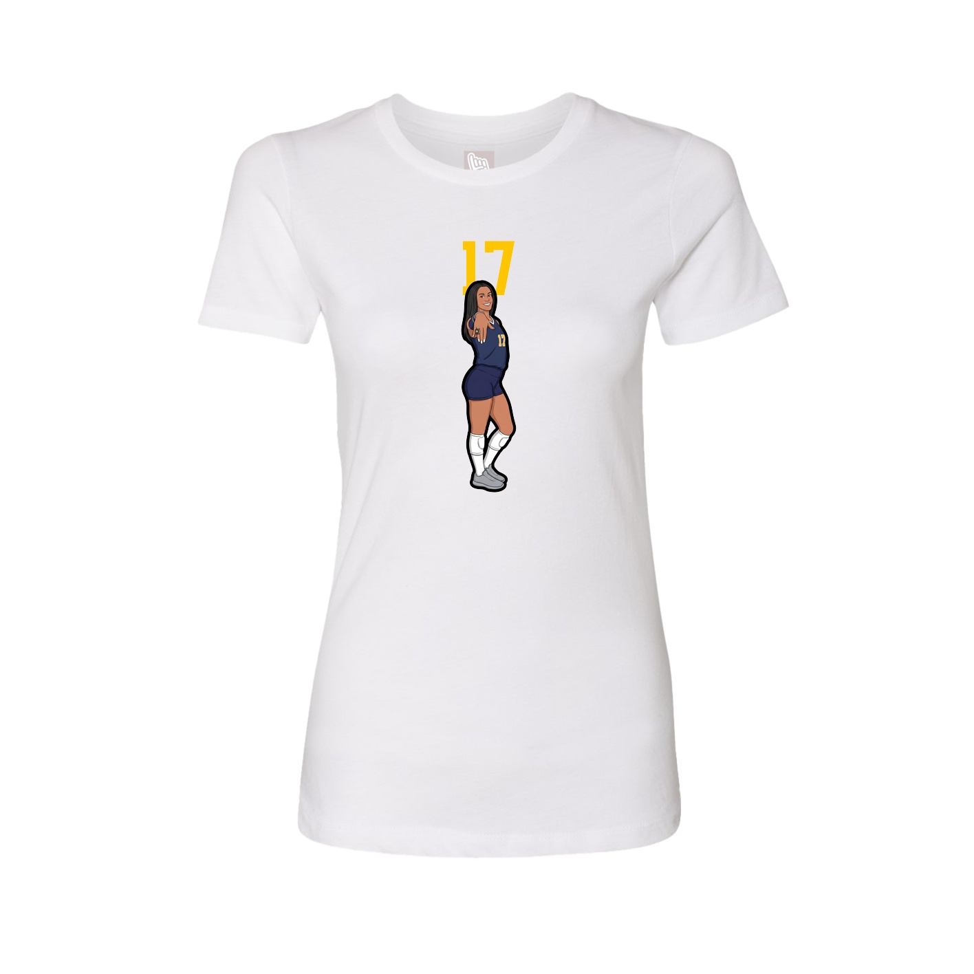 Fitted Women's Tee — Number Top in White