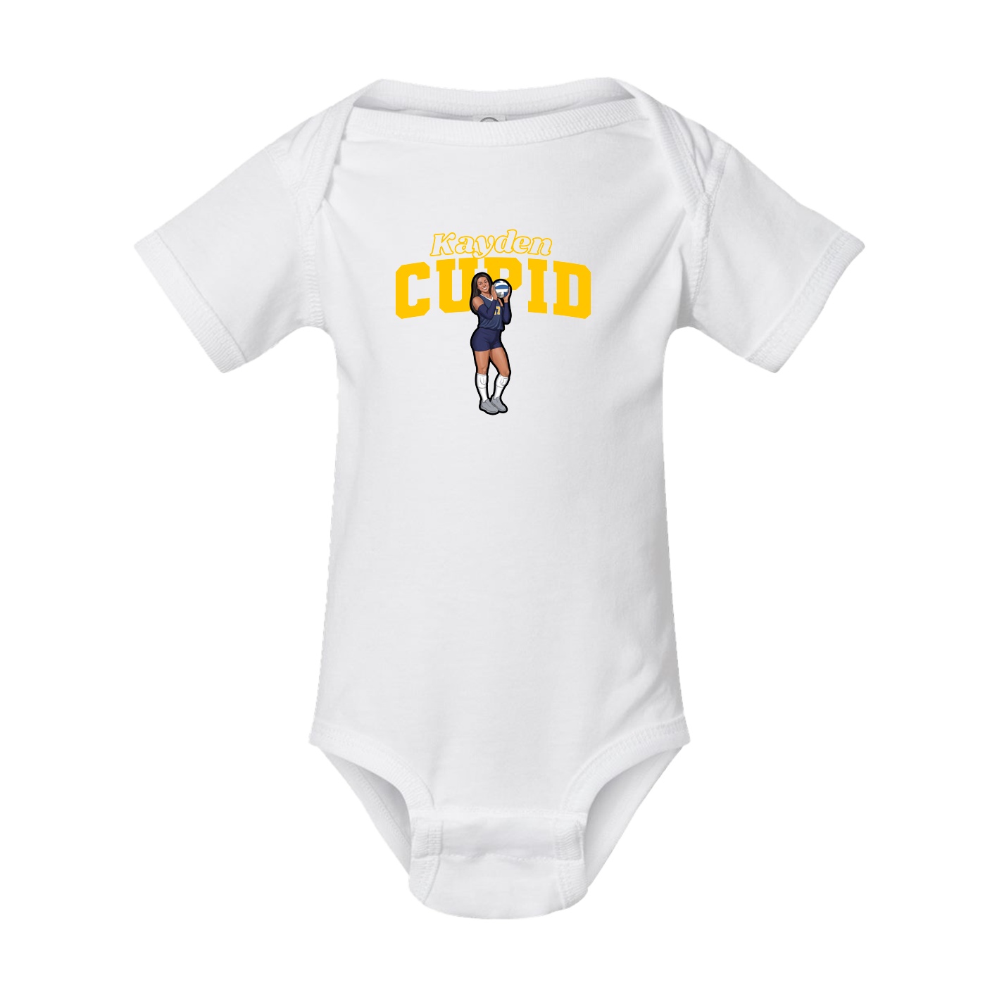 Baby Onesie — Name Arch in White