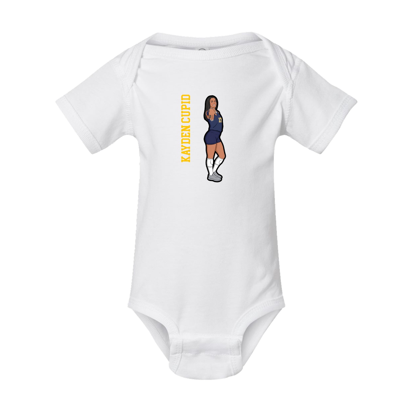 Baby Onesie — Name Vertical in White