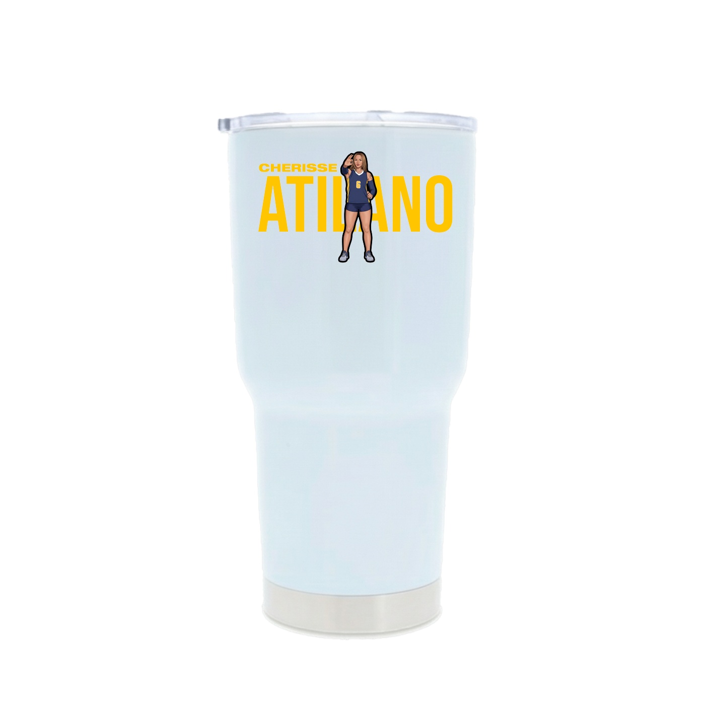 30oz Stainless Steel Tumbler — Player Name in White