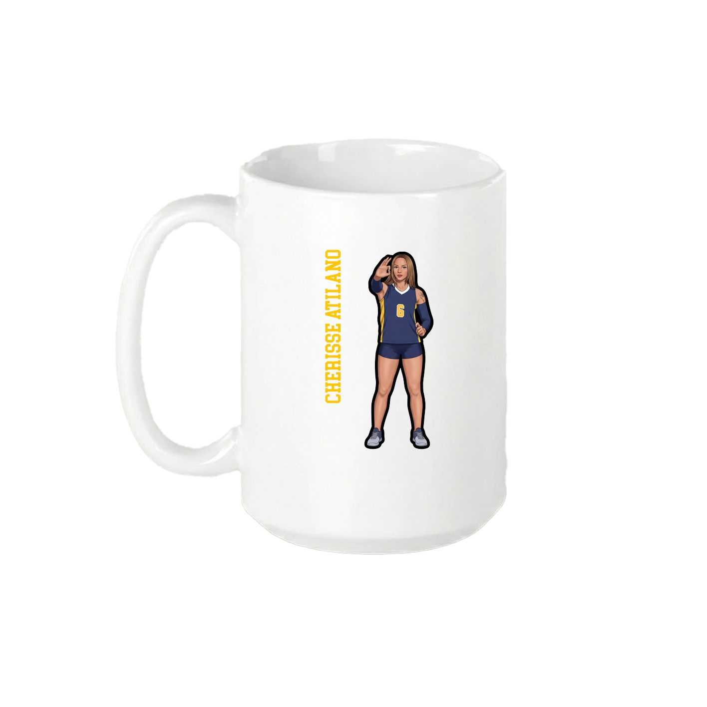 15oz Coffee Mug — Name Vertical in White