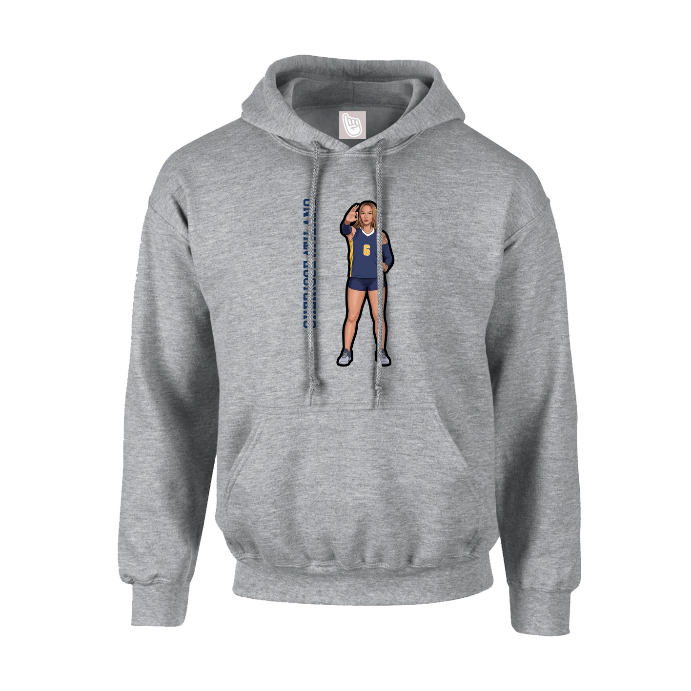 Youth Hoodie — Name Vertical in Grey